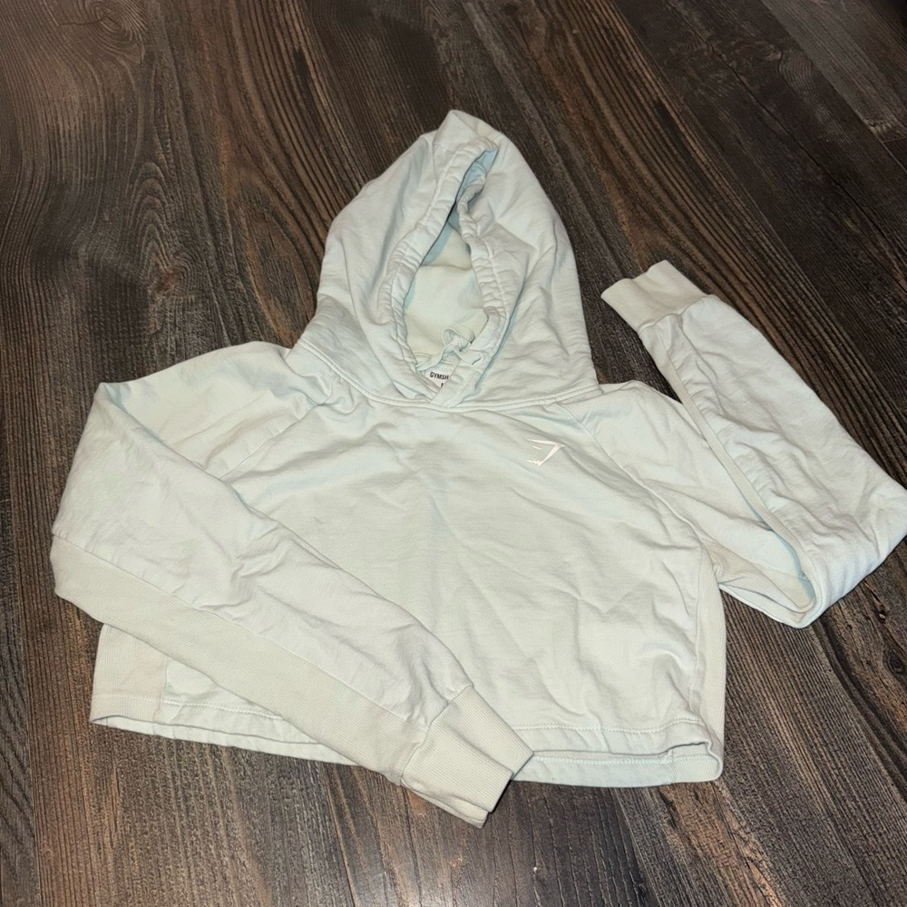 Gym Shark Light Blue Cropped Hoodie